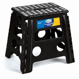 Korpai 13" Folding Step Stool for Adults and Kids Holds Up to 300 lbs,Non-Slip Folding Stools with Portable Handle, Compact Plastic Foldable Step Stool for Bathroom,Bedroom, Kitchen,Royal Blue,1PC