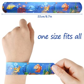 KUUQA 24 PCS Slap Bracelets Cute Marine Life Style Slap Wrist Bands for Kids Birthday Party Bag Fillers School Goodie Bag Little Toys Favours