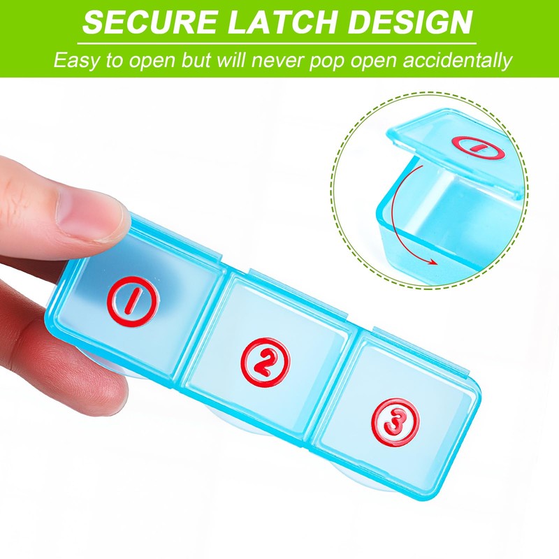 EYIDADAE Pill Organizer with 3 Compartments 7 Day Metal Pill