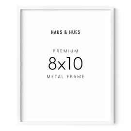 HAUS AND HUES 8x10 White Picture Frame - 8x10 White Frame, White 8x10 Frame, 8x10 Frame White, 8x10 Picture Frame White Frame 8x10, 8x10 Poster Frame Picture Frame 8x10 Set 1 (White Aluminum Frame)