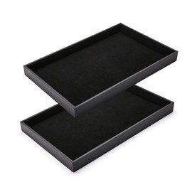 XCRUI 2Pcs Black Velvet Stackable Jewelry Tray Showcase Display Earring Necklace Bracelet Rings Organizer…