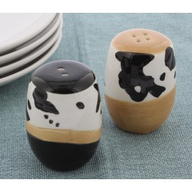 Ceramic Country Cow Salt and Pepper Shakers, Unique Animal Print Salt & Pepper Shaker Set for Kitchen Counter, Farmhouse Home Tabletop Decor Accents