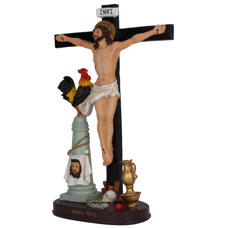 Cannan Justo Juez 12" Jesus En La Cruz Resin Religious