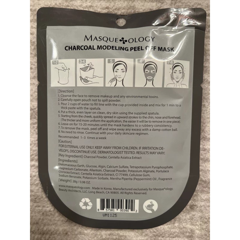Masqueology Masque+ology Charcoal: Modeling Peel Off Mask Detoxifying Pores, Spatula