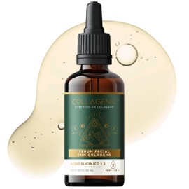 Serum Acido Glicolico Colageno Hidrolizado COLLAGENIC Serum Facial con 67% Más producto - Suero Facial y Contorno de Ojos con Peeling facial Glycolic Acid Peeling Effect Facial Serum