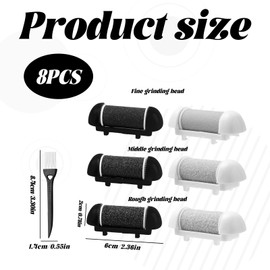 6Pcs for Scholl Foot File Replacement Rollers,Replacement Roller Refill Heads,3 Types of Refill Rollers for Scholl Replacem ent Roll ers with Cleaning Brush,Compatible with SCH oll/Essy/ShoRan