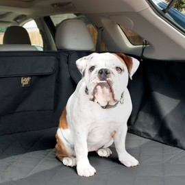 FrontPet Quilted Dog Cargo Cover with Sides for SUV, Universal Fit for Any Pet Animal, Durable Liner Covers and Protects Your Vehicle (Large/Black)