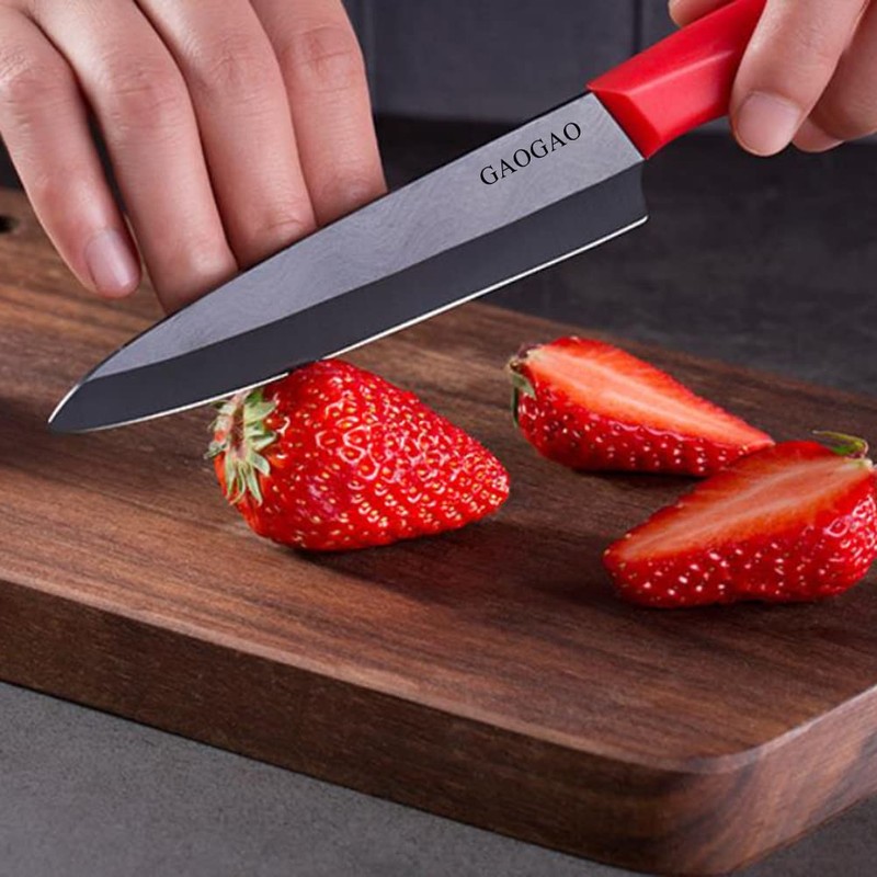 Cuchillo de cerámica para bistec, cuchillos superafilados, 6 piezas de