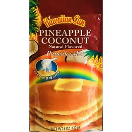 Hawaiian Natural Flavored Pancake Mix! Choose From Macadamia Nut Flavors! Just Add Water! 6oz Package! (Pineapple Coconut)