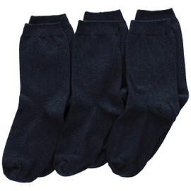 Jefferies Socks Boy's School Uniform Cotton Crew 3 Pair Pack, Navy, X-Large