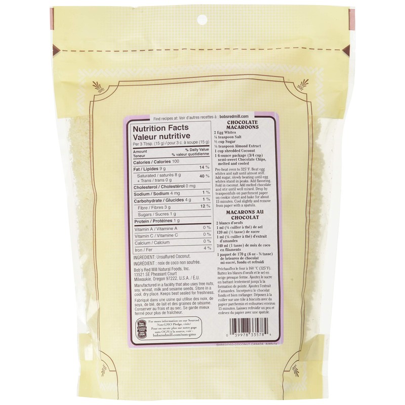 Bobs Red Mill Shredded Coconut, Unsweetened 340g (Pack of 1)