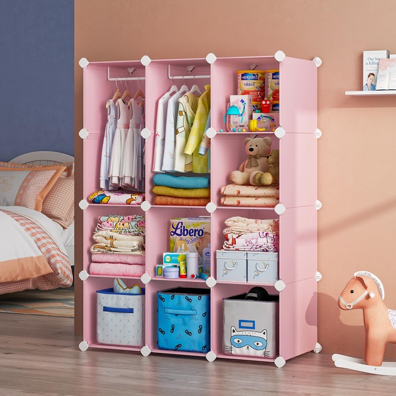 VIPZONE Baby Dresser, Kids Closet Organizers, Portable Kids Wardrobe for