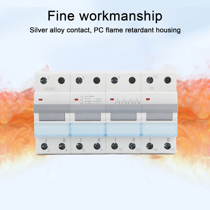 400VAC Dual Power Manual Transfer Switch DIN Rail Mount Single