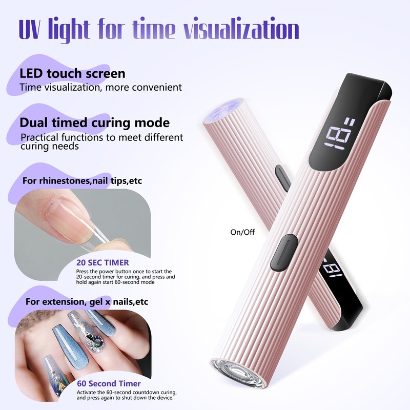 Romon Mini Lampada UV LED Unghie, USB Ricaricabile e Portatile,