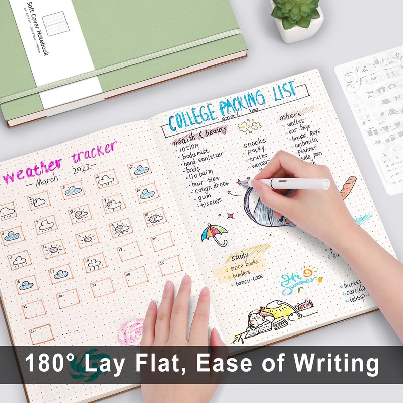 AHGXG Dotted Journal - Large A4 Notebook Dotted, 8.5''×11'', 320