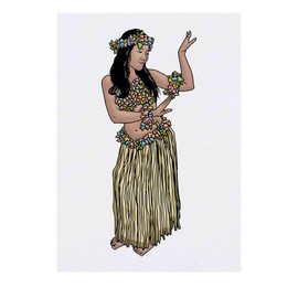 'Dancing Hula Girl' Temporary Tattoo - Water Resistant, Skin-Safe, Non-Toxic Transfer (TO00042056)