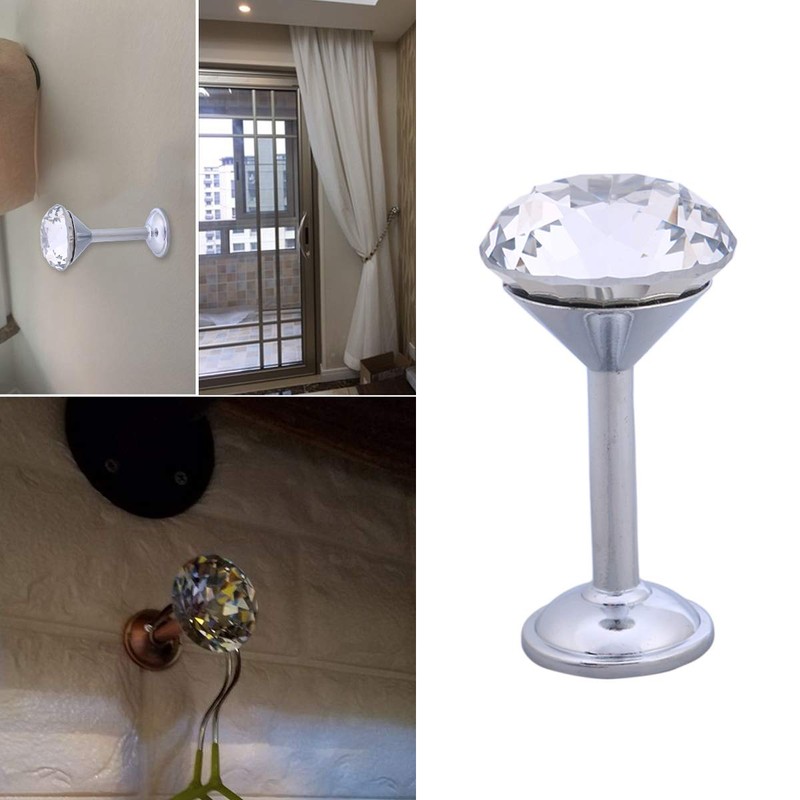 LIOOBO 4 Pieces Diamond Hooks Crystal Wall Holder for Coat