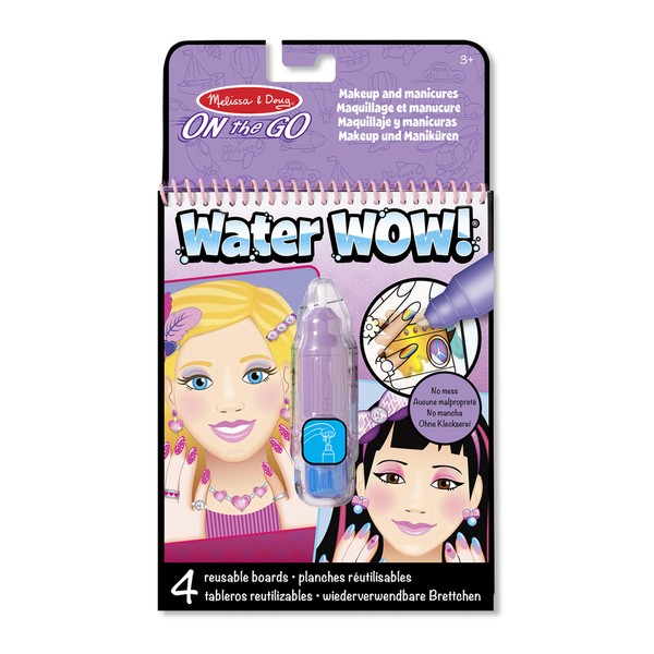 Melissa & Doug On The Go Water Wow! Reusable Water-Reveal Activity Pad - Makeup and Manicures