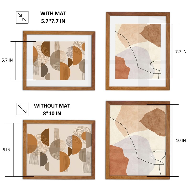 RaphelArt Oak Series 8x10 Solid Oak Picture Frame, Natural Grain