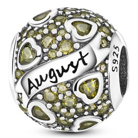 MULA Birthstone Charms 925 Sterling Silver Charms for Bracelets and Necklaces Dangle Pendants Beads Happy Birthday Charms with 5A Cubic Zirconia Birthday Mothers Day Jewelry