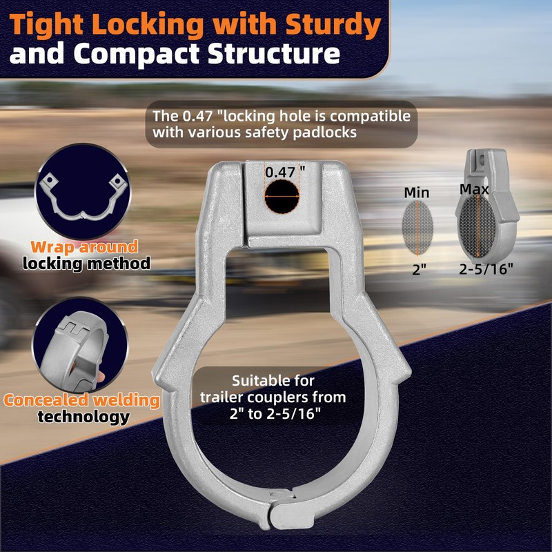 Antivanl Trailer Hitch Lock for Bulldog Style Couplers, Trailer Coupler