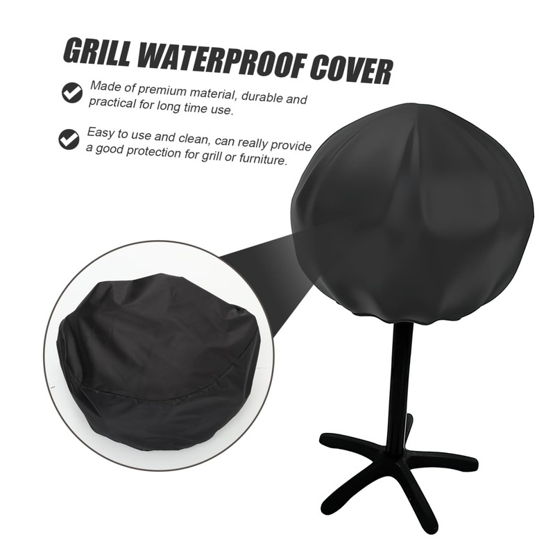 KONTONTY Portable Cover Lightweight Round Gas Grill Cover for Outdoor