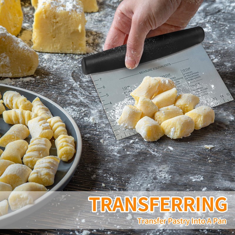 ALLTOP Stainless Steel Bench Scraper and Pastry Blender Cutter Set,