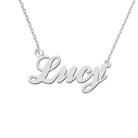 GR35Z9 Lucy Name Necklace Silver Initial Pendant Necklace Dainty Jewelry for Women