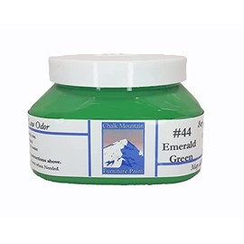 Chalk Mountain Brushes Quality Chalk Furniture Paint. Zero VOC and Low Odor. 54 Beachy and Earthy Colors. (8oz #44 Emerald Green)