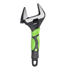 sourcing map Adjustable Wrench 6" CR-V Wrench Set Universal Spanner Wide Opening Jaw Phosphating for End and Plumbing Repairs, Black/Green