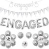 Jollyboom Engagement Party Decorations Silver, We Are Engaged Pennant Banner