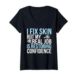 Womens Dermatologist Doctor Skin Dermatology Profession V-Neck T-Shirt