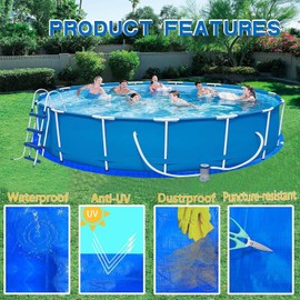 Round Pool Pad,Round Under Pool Mat Puncture Proof Tarps - Thickened Padding Cloth Puncture Proof Protector Heavy Duty Tarps for Floor Furniture Yard Outdoor Garden Park Backyard