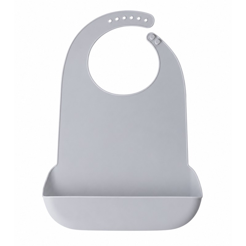 Waterproof Adult Silicone Bib with Food Catcher Pocket – Adjustable