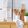 DII Basic Terry Collection Windowpane Dishtowel Set, 16x26, Stone, 4