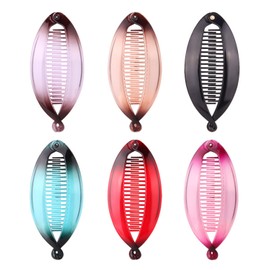 TPZORJX Pack of 6 Banana Clips Hair Clips Banana Fish Combs Fish Clips Banana Clip Hair Tinted Comb Grip Size for Women Girls (Mixed Colours)