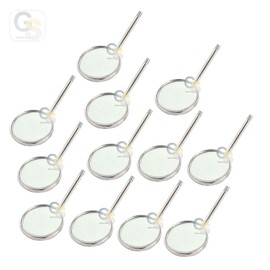 G.S Professional Dental Mouth Mirror Magnified Tooth Mirror Tops with Attached Handle Pack of 12 Pcs # 4 Upgrade Made in High Stainless Steel Surgical Instruments Guaranteed Satisfaction