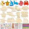 Barlone Pack of 60 Craft Sets for Children, DIY Wooden