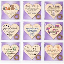 Pack of Friendship Heart Gift Plaques – Build a Bundle Wooden Hanging Signs with Sentimental Messages – Best Friend, Work Friend or BFF Present – Rustic Twine & Ready to Gift Thoughtful Keepsake