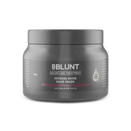 BBLUNT Intense Shine Hair Mask | with Rice & Silk Protein for Soft & Shiny Hair | Natural Deep Conditioning Masque for Damage & Frizz Control | 8.82 Oz/250g