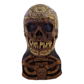 Máscara De Calavera Azteca Cráneo México Halloween Ghoulish Café