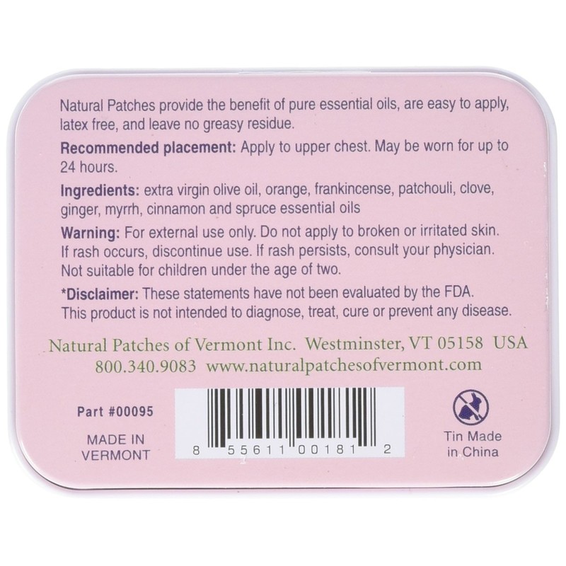 Natural Patches of Vermont Romance Formula Essential Oil Body Patches,