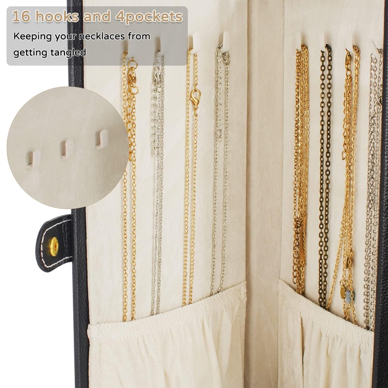 AKOZLIN Huge Jewelry Box Organizer Functional Lockable, Large Leather Jewelry