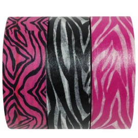 Wrapables Wild Side Japanese Washi Masking Tape (Set of 3), 10M L x 15mm W