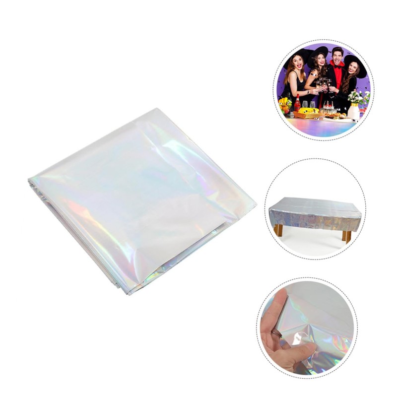 Alipis 3 pcs Iridescent Table Covers Rectangle Tablecloths for Party
