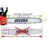 SECURA 4 Saw Chains + Blade Compatible with Powermat PM-4HP49