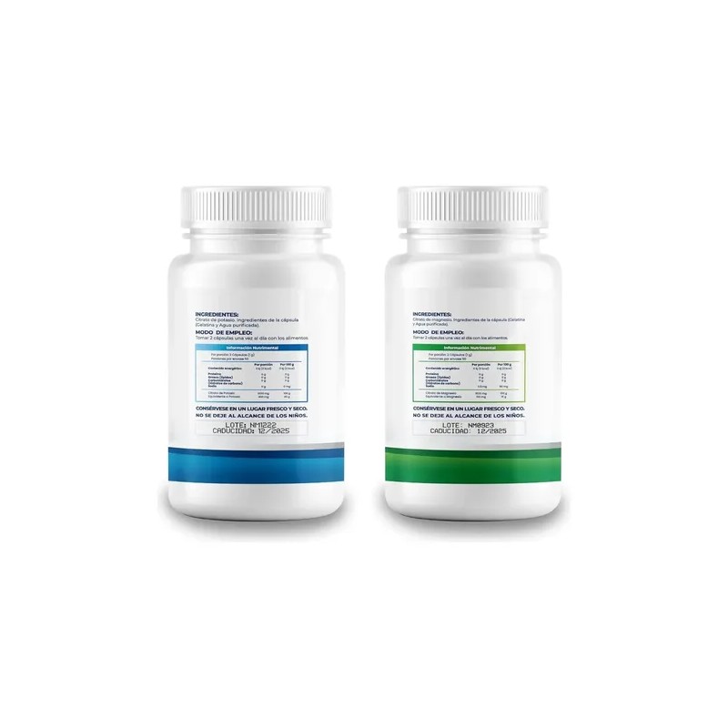 Naima Citrato Magnesio Potasio Cápsulas 500mg 2x100u Gluten
