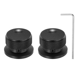 MECCANIXITY 2 Pcs Aluminium Potentiometer Knobs, 1/4" (6mm) Universal Volume Tone Control Knobs with Oval Groove Indicator for Guitar, 4/5" Black(30x20mm)