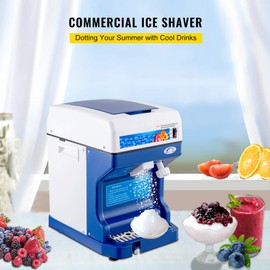 VEVOR 110V Electric Shaved Ice Machine 500W Snow Cone Maker Tabletop w/Adjustable Ice Texture, Ice Shaving Machine 265LBs/hr for Home and Commerical Use