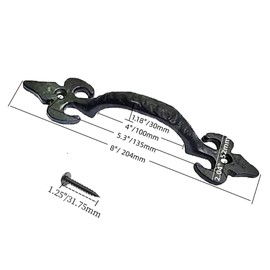 2-Pack 8 Inch Hammered Cast Iron Door Handle – The Heavy-Duty Barn Door Pull That Commands Attention – Rustic Black Grip for Gates, Sheds & Cabinets – Screws Included